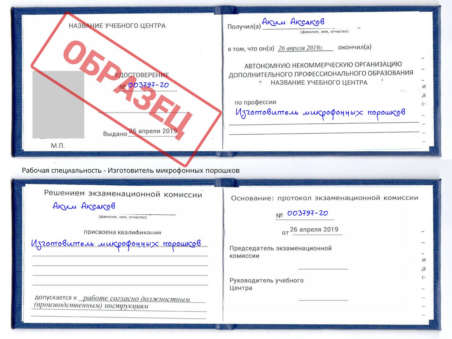 Изготовитель микрофонных порошков Горно-Алтайск