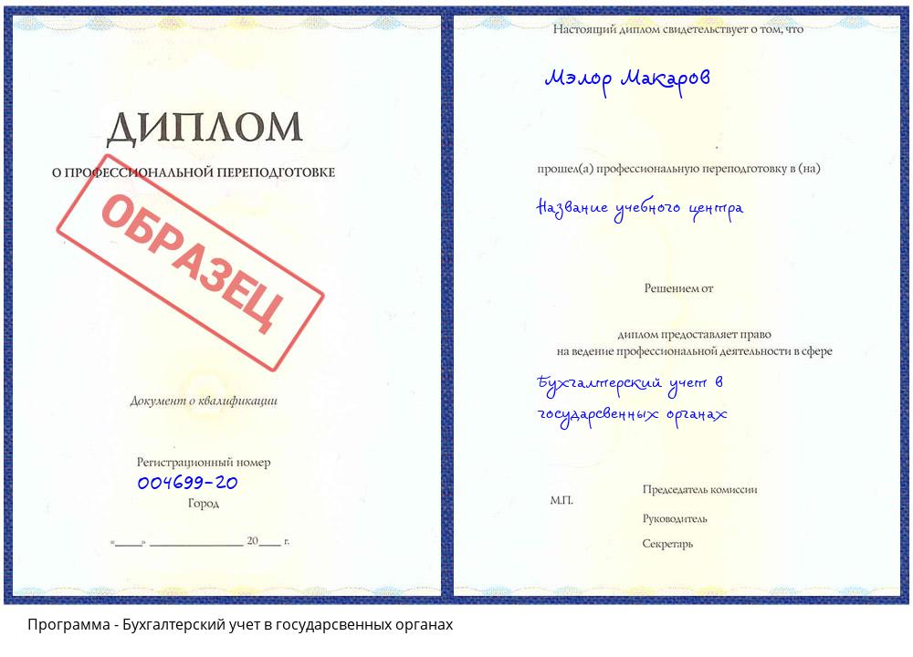 Бухгалтерский учет в государсвенных органах Горно-Алтайск